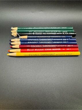VTG Mixed Lot 9 Colored Pencils Blaisdell Laboratory Berol China-Riter Reliance